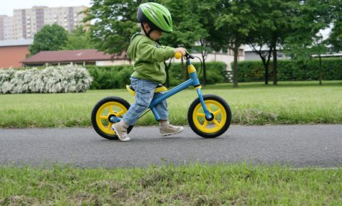 Learning to ride on a first bike