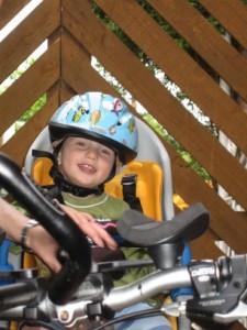 Child's rear bike seat is a great way to carry your child on your bike with you on a cycle ride