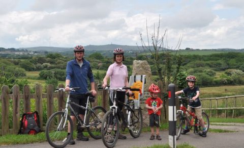 The Cycle Sprog family in 2012 - Cornwall Coast to Coast route Karen Gee and Chris Jones