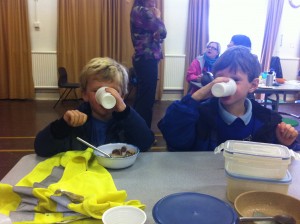 School Bike It breakfast for kids - primary school cycle scheme to encourage families to ride to school