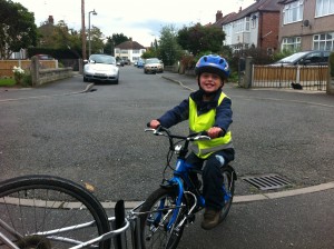 Photo of FollowMe tandem in action - kids trailer bike alternative