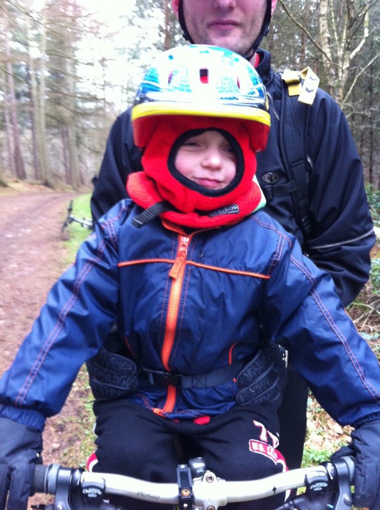 Keeping a small child warm on a bike during winter