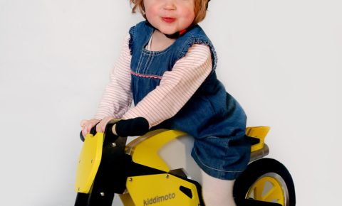 Kiddimoto yellow superbike balance bike