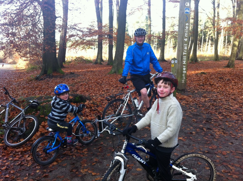 Riding the forest trails at Delamere Forest with young children