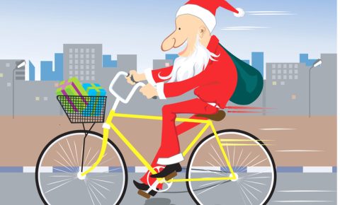 Cycling Santa Clause