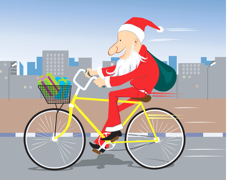 Cycling Santa Clause