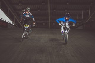 Kids racing BMX's