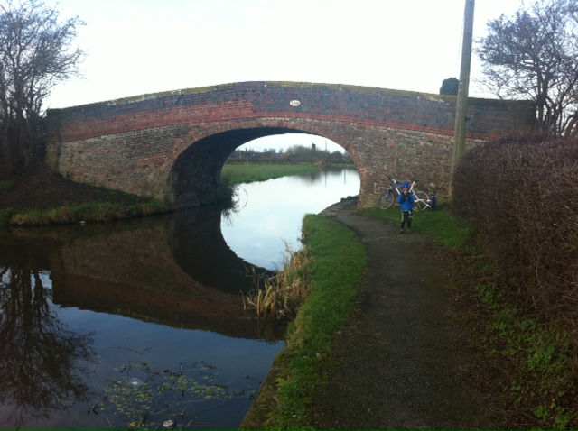 Cycling on canal towpaths - canal bridge view