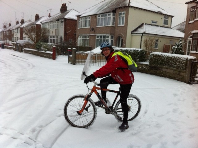 Cycling in the snow for the first time