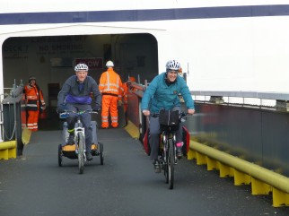 Arriving on our family cycling holiday in Holland by ferry