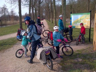 Dutch family cycling holiday using Holland cycle paths which are easy for young children to ride their bikes along