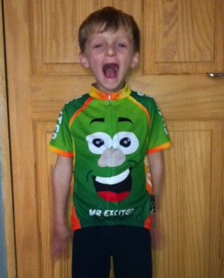 Mr Excited child size cycling jersey