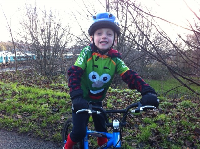 Mr Excited kids cycling jersey winter ride