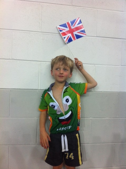 Mr Excited kids cycling top - flag