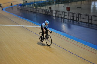 Kids riding at the Manchester velodrome