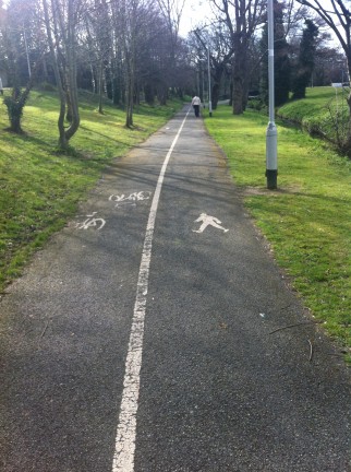 Shared space for cycling and walking in Dublin