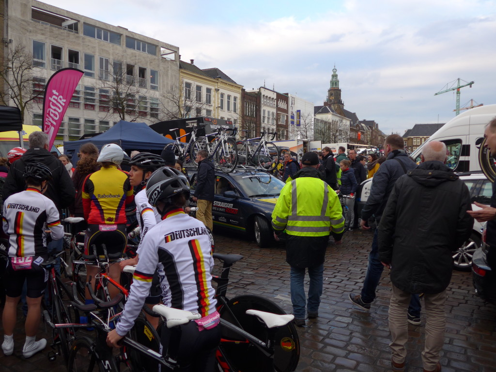 German cycle team preparing for the Energiewacht Tour time trial