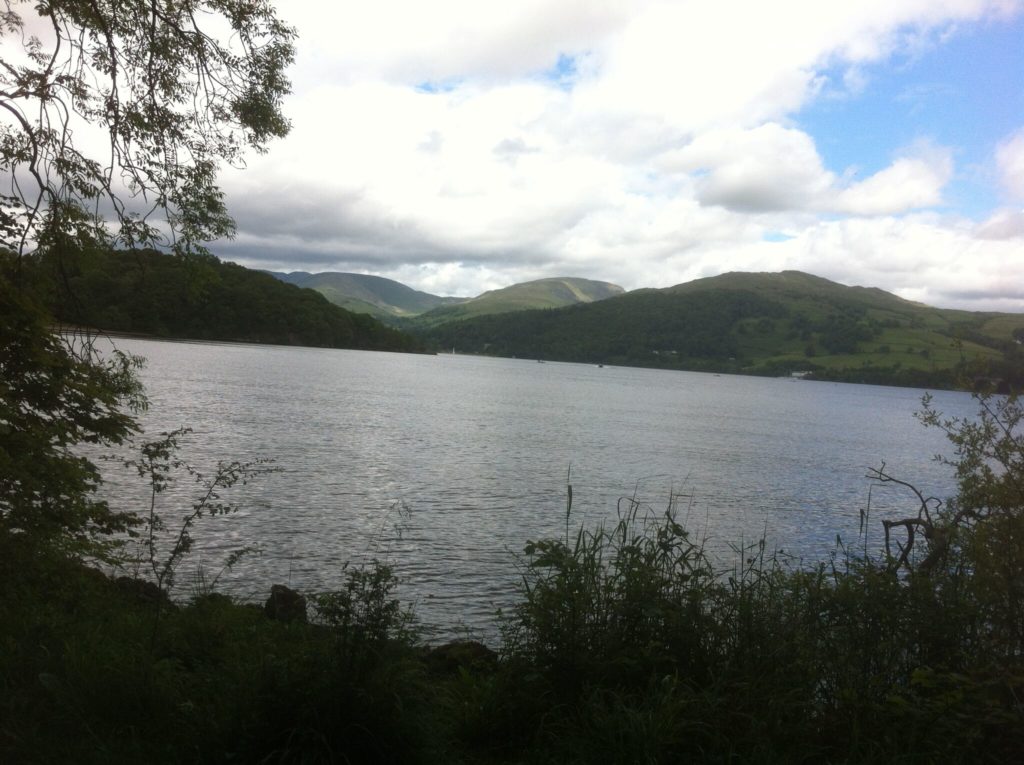 Lake Windermere from the western shore cycle route