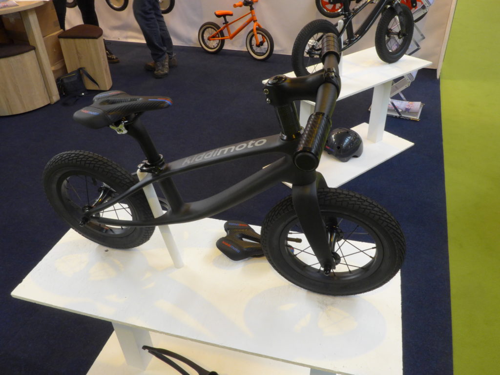 Kiddimoto Karbon Balance Bike in Matt finish on display at the Cycle Show 2016