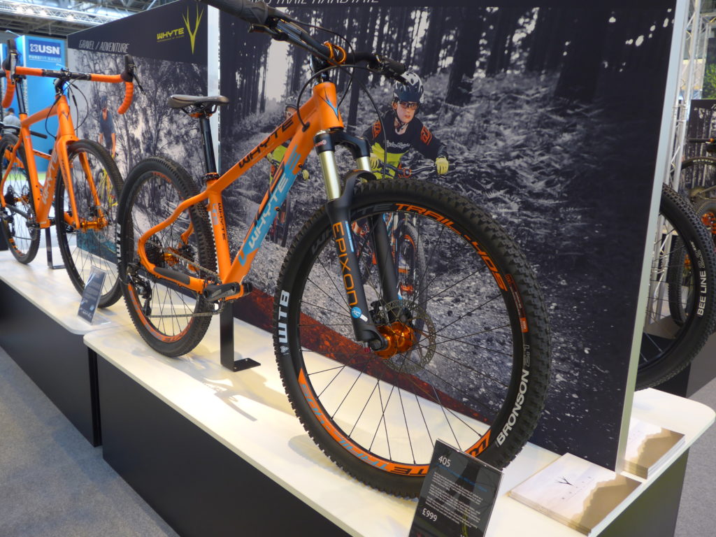 Whyte Bikes junior 405 mountain bikes at the 2016 Cycle Show, NEC Birmingham