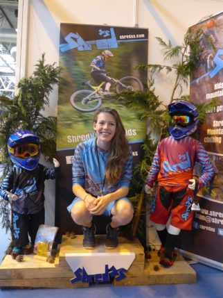 Jess from ShredXS on the winners podium at the 2016 Cycle Show