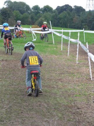 Balance Biker on the U8 cyclocross course