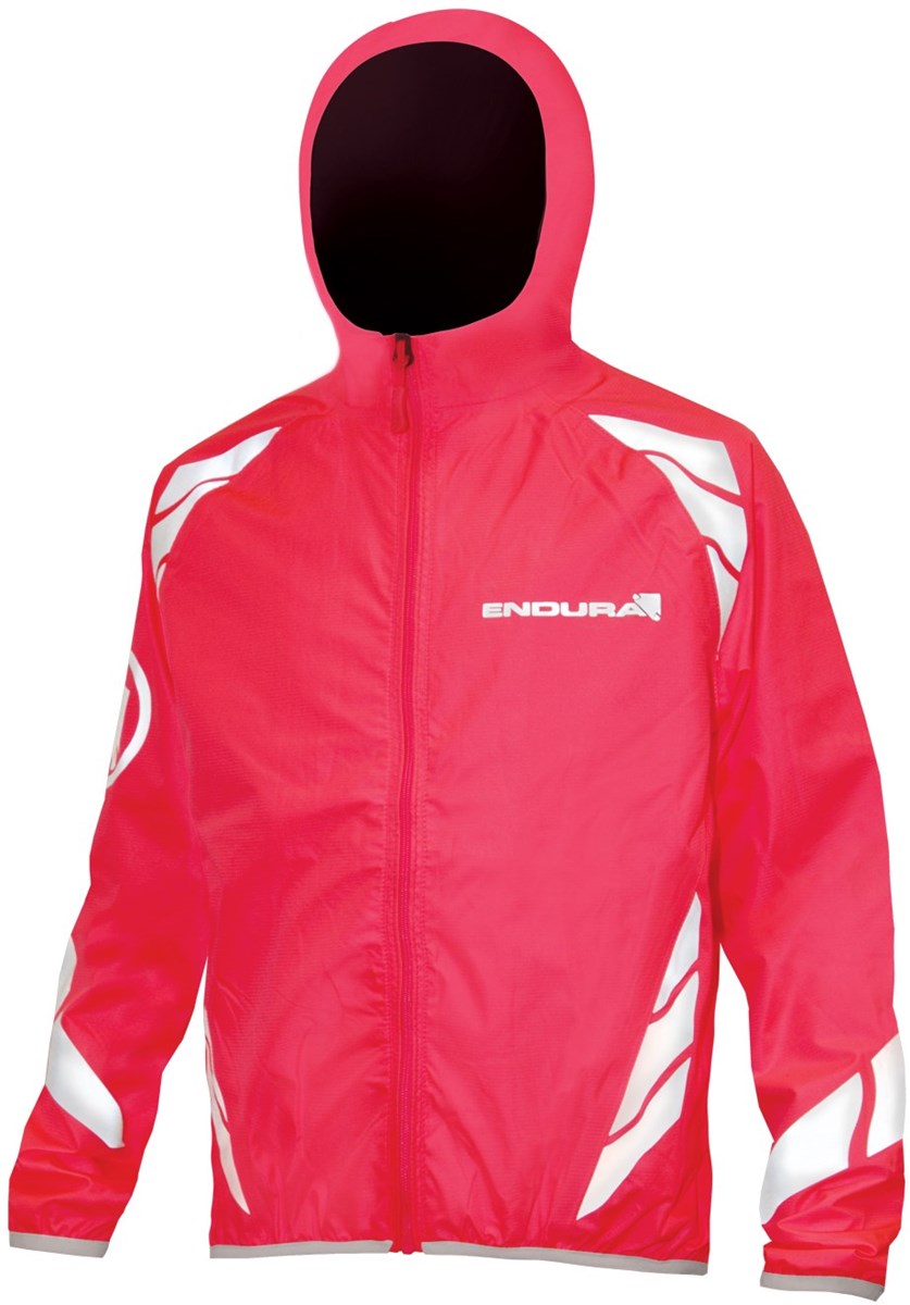 Endura Luminite Pink Hooded Cycling Jacket Pink Hooded Kids Lightweight Cycling Jacket
