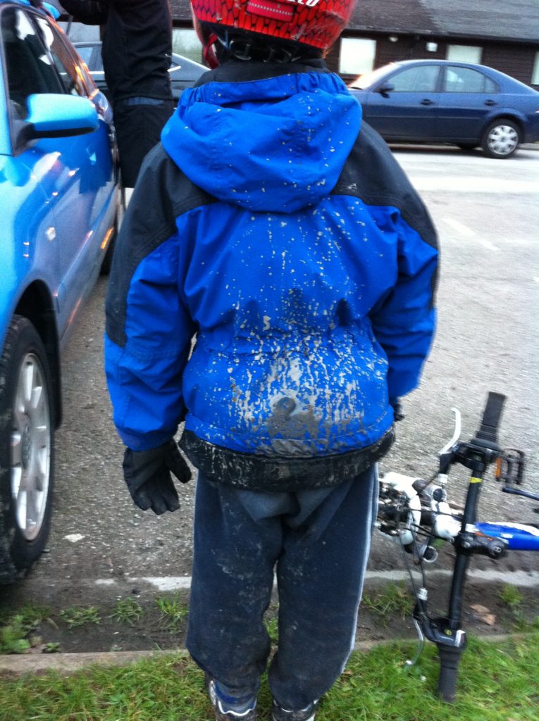 Muddy winter family bike ride