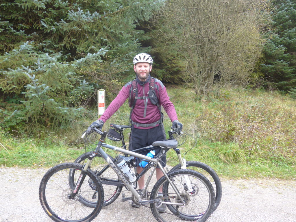 Enjoying our child free day Mountain Biking at Gisburn Forest