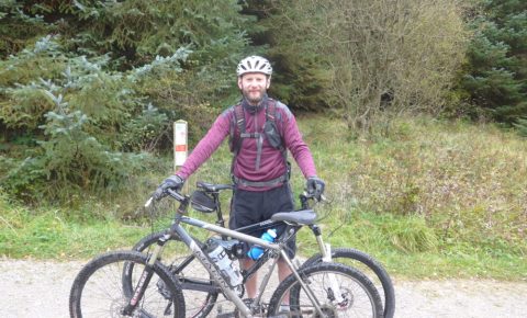 Enjoying our child free day Mountain Biking at Gisburn Forest