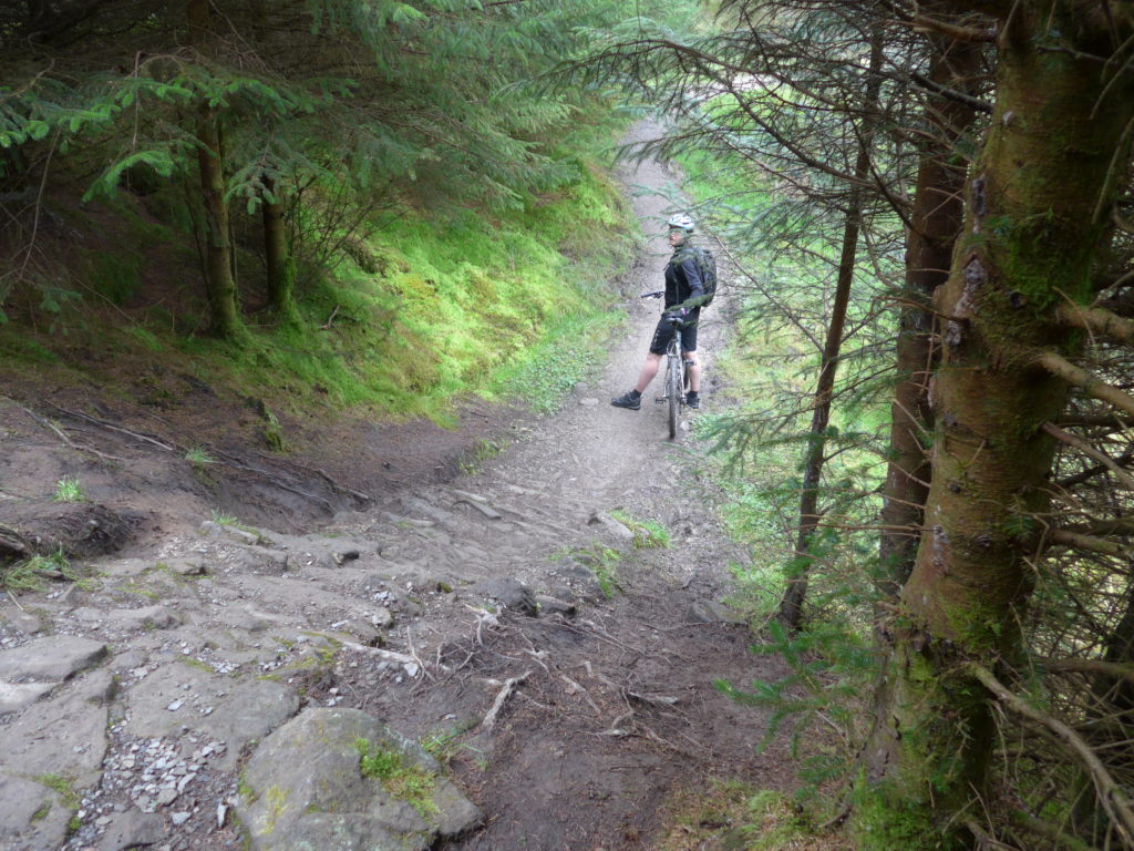 Tackling Swoopy at Gisburn Forest, Lancashire