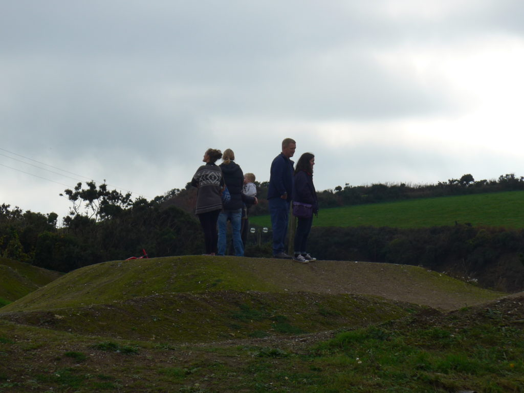 Parents watching this kids cycling at The Track, Redruth, Portreath, Cornwall