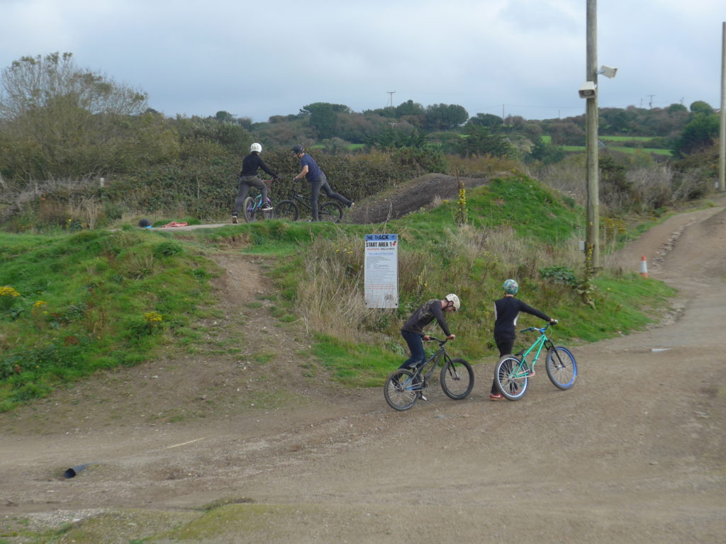 The Stunt area at The Track Bike Park, Cornwall