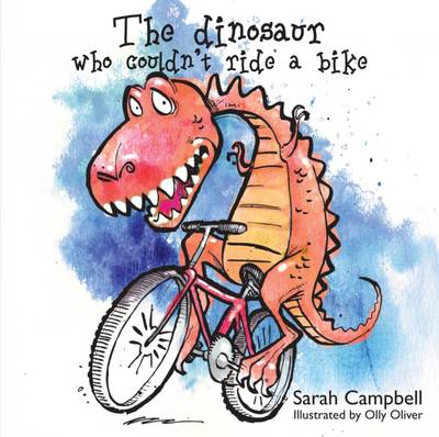 dinosaur kids reading book about cycling