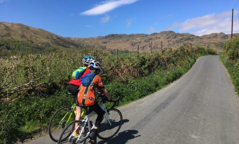 Kids road bikes being ridden the the Lake District - the Islabikes Luath and the Frog Road bike