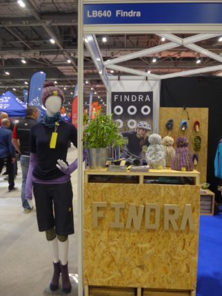 The Findra womens cycling clothing stand at the London Bike Show 2017