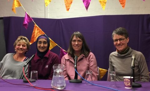 The panellists of the Family Cycling discussion at the Women and Bicycles Festival in Oxford, March 2017