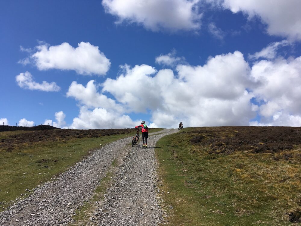 It's tough going on the first bike of ascent on our Yorkshire Dales MTB Ride
