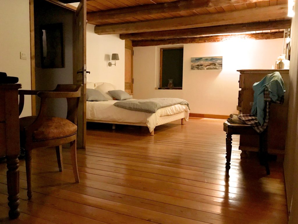 The master bedroom at Maison Amalka, family friendly accommodation in the French Alps, close to Montgenèvre and Col du Lautaret - great for family cycling and skiing holidays