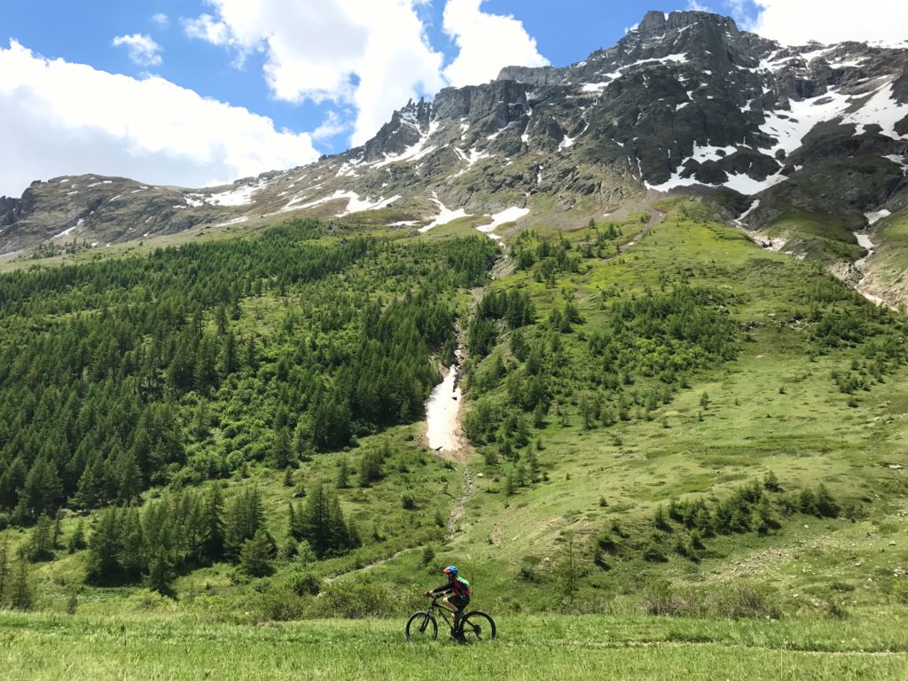 Family cycling in the French Alps - it's not all steep as there are plenty of valley rides for younger riders to enjoy