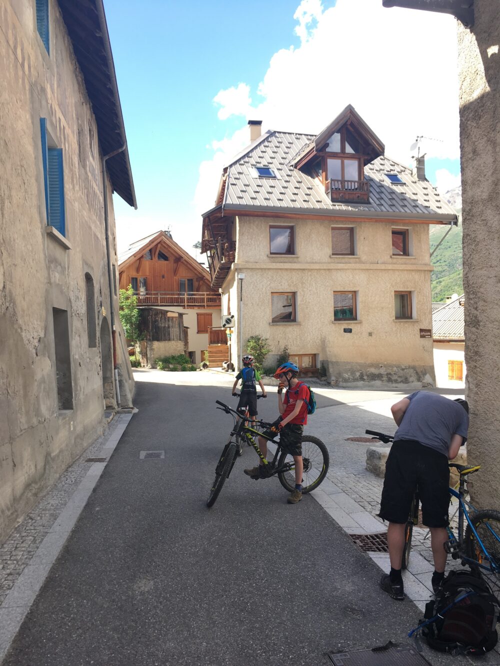 Cycling through the deserted ski resorts near Serre Chevalier 