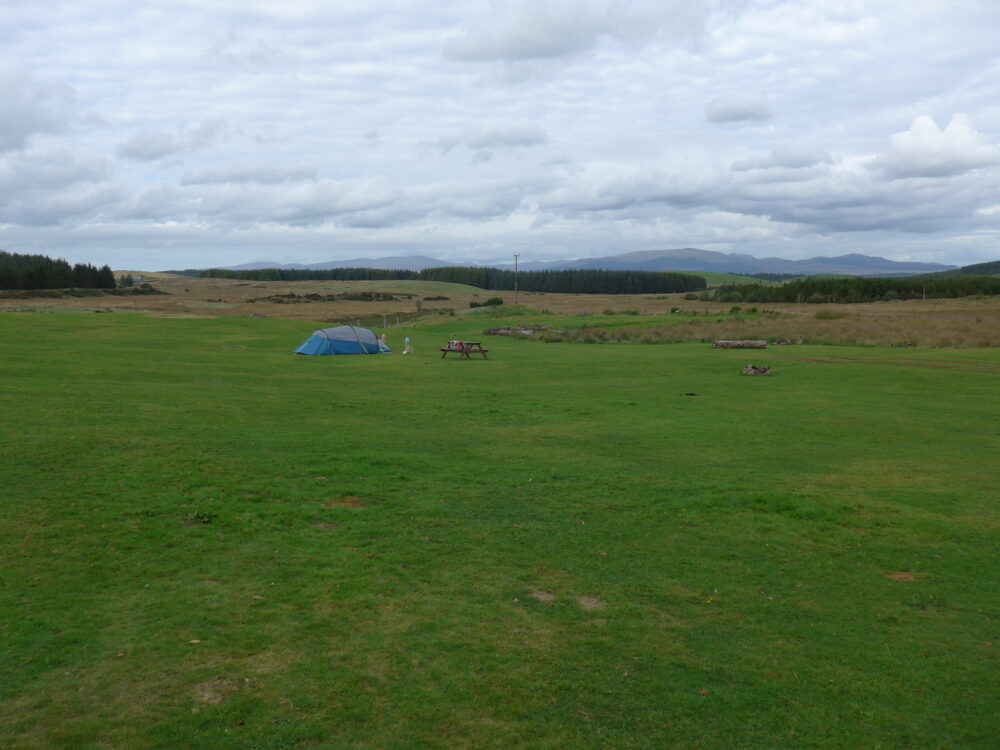 Camping at Balloch O Dee campsite near Kirroughtree, Dumfries