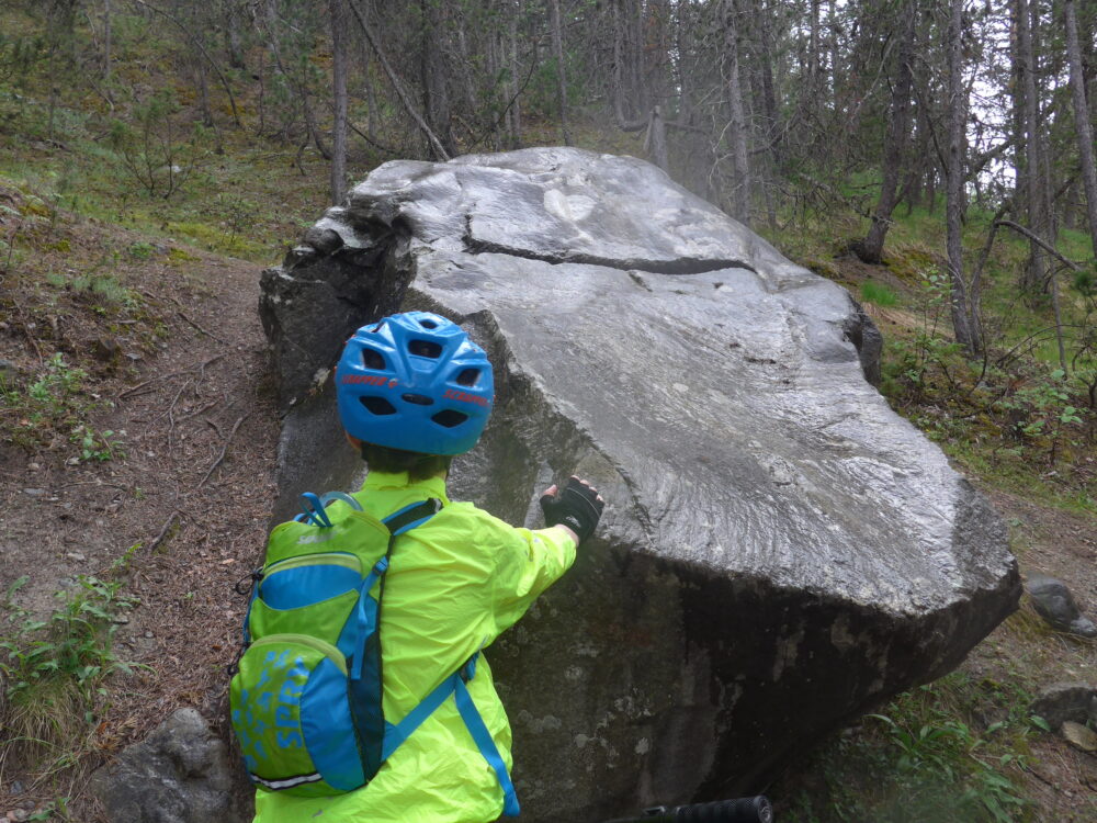 A scarifical stone near Briancon, French Alps