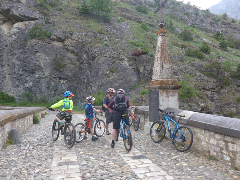 Entering Briançon on our mountain bikes