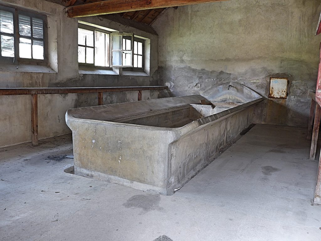 Vallée de la Clarée in the French Alps - inside an old public laundry at Val-Des-Prés 