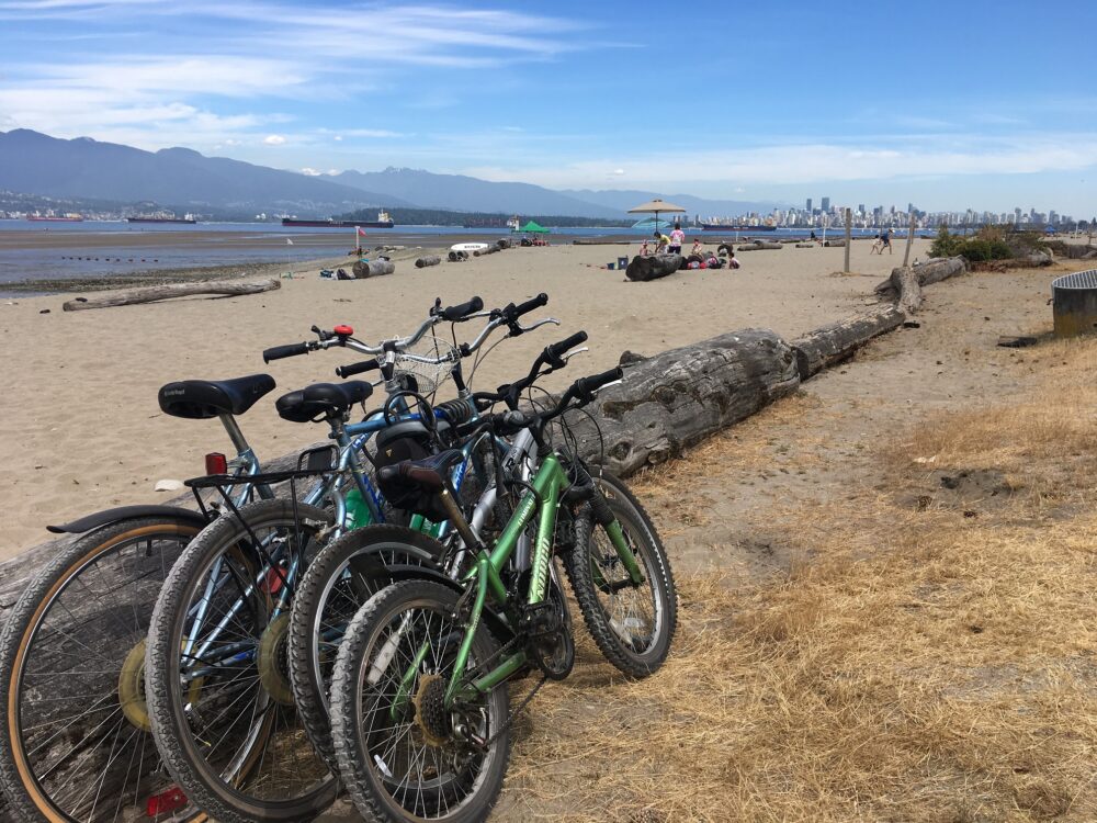 Bikes at Spanish Banks Beach Park Vancouver