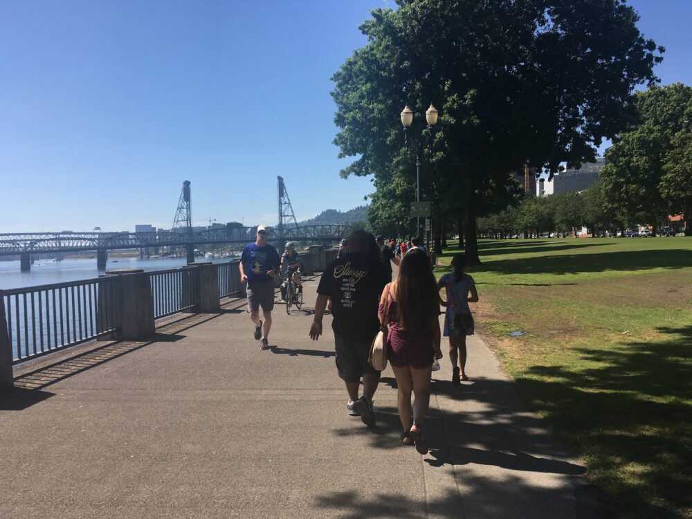 Busy shared use path in Portland