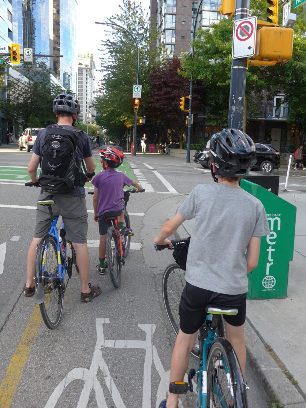 Cycling in central Vancouver