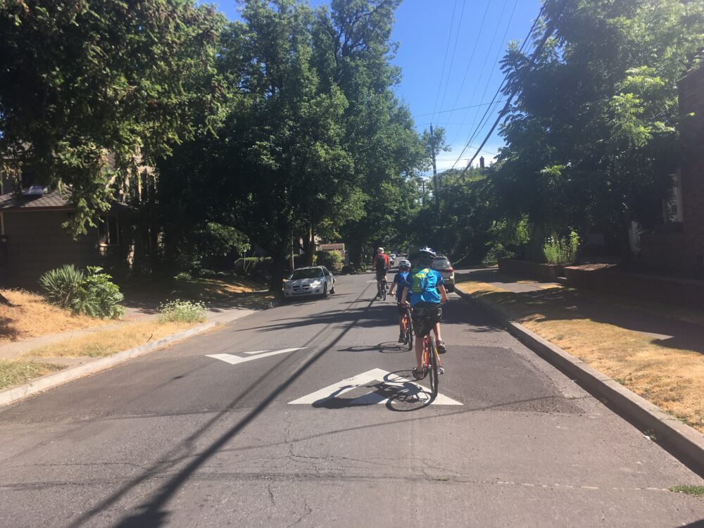 Greenway for cyclists in Portland, USA