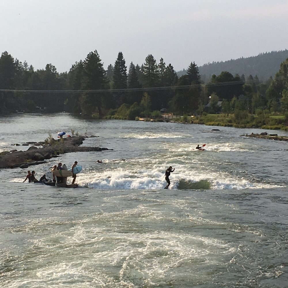 Surfing on the Deschutes River, Bend